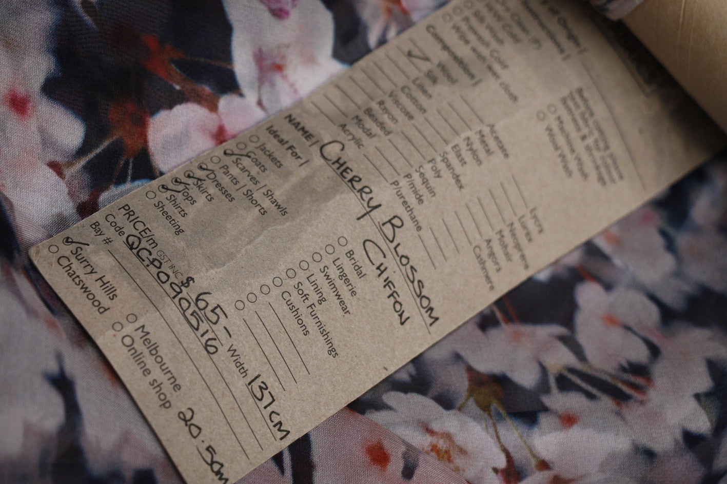 Elegant Cherry Blossom Chiffon Fabric - Soft Flowy Material for Dresses, Scarves & Home Decor | Perfect for Spring Fashion & DIY Sewing Projects