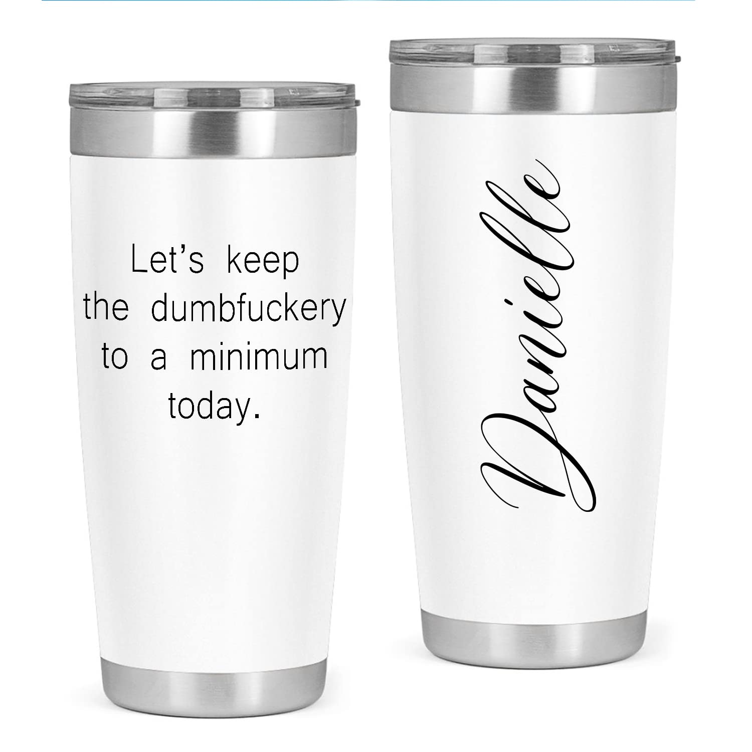 Personalized 20Oz Stainless Steel Tumbler with Funny Quotes - Custom Name Coffee Mug, Insulated Travel Cup for Hot & Cold Drinks - Meaningful Gift for Friends, Coworkers, Office & Outdoor Use