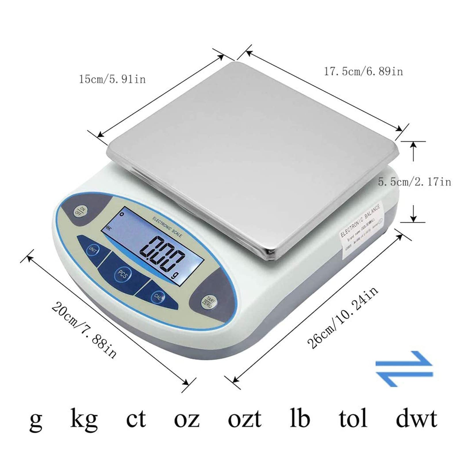 High Precision Digital Analytical Balance 2000g x 0.01g - Lab Scale, Jewelry Scale & Kitchen Scale for Scientific Research, Gem Weighing & Cooking Measurements