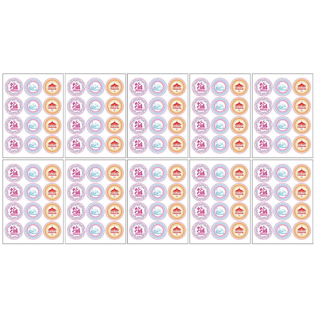 MAOSUO 120pcs Eid Mubarak Gift Sealing Stickers - Ramadan Decorations, Party Favors, DIY Home Decor for Family, Wedding & Islamic Celebrations - Perfect for Gift Wrapping, Crafts & Holiday Festivities