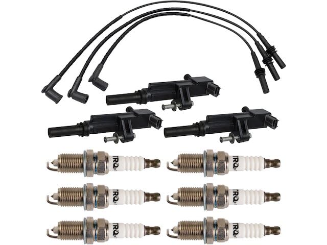 High-Performance Ignition Coil Pack, Spark Plug & Wire Kit - 12-Piece Set for 2009-2012 Jeep Liberty - Improves Engine Power & Fuel Efficiency - Perfect for Off-Roading & Daily Commuting