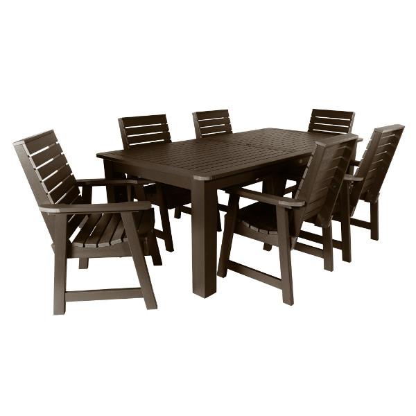 Weatherly 7-Piece Rectangular Outdoor Dining Set - Patio Furniture for Garden, Backyard, Poolside & Alfresco Dining | Durable Wicker & Glass Table