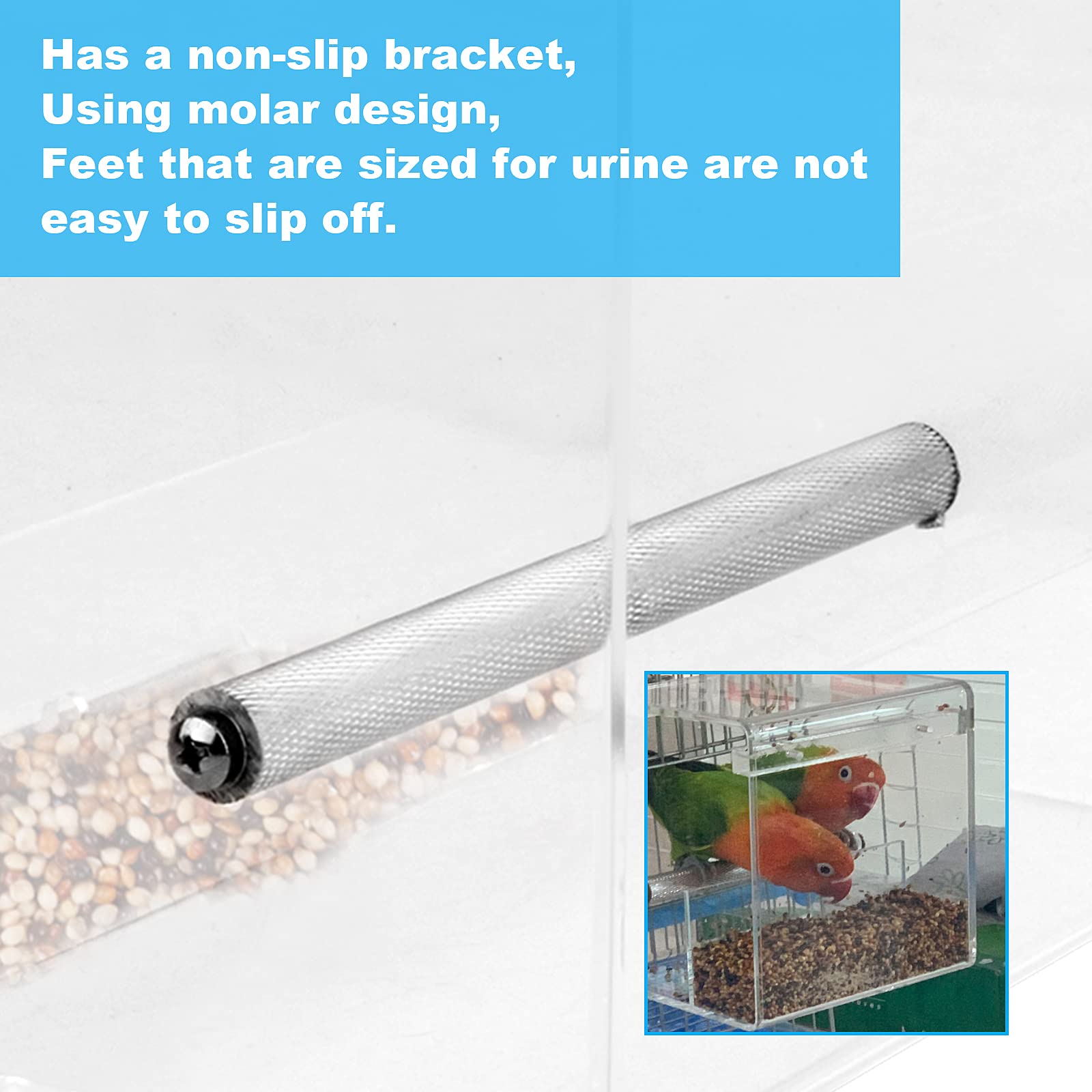 Acrylic Automatic Bird Feeder for Cage - No Mess Seed Container & Water Holder for Parrots, Parakeets & Small Birds | Perfect for Home, Garden & Pet Store Use