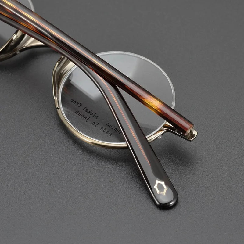 Aimee Unisex Semi-Rimless Round Titanium Eyeglasses Frame 111380 - Lightweight & Durable Eyewear for Work, Reading, and Everyday Fashion