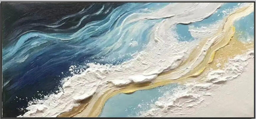 Ocean and Sky Custom Hand-Painted Wall Art - Perfect for Living Room, Bedroom & Office Decor