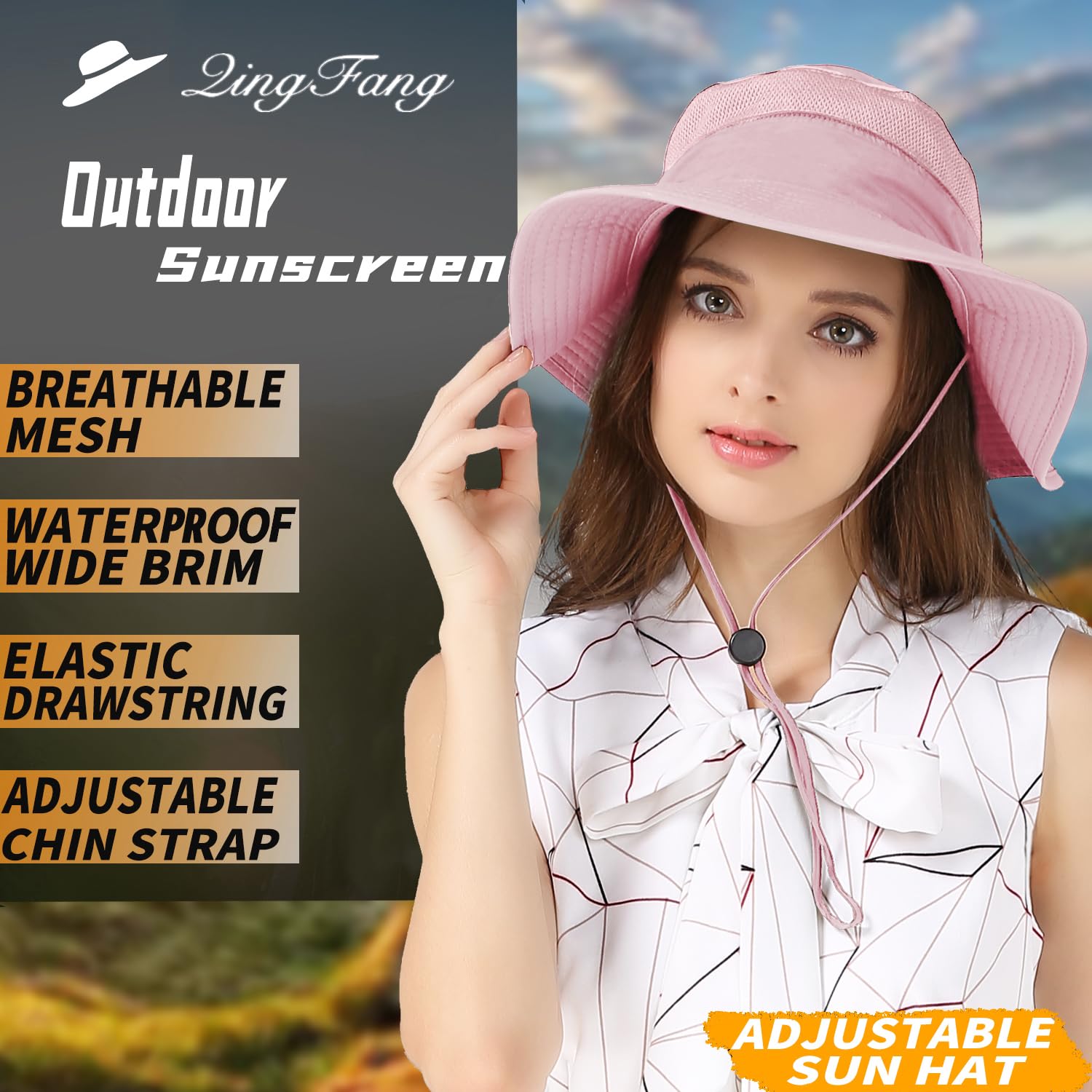 UPF 50+ Wide Brim Sun Hat for Women & Men - UV Protection Summer Bucket Hat for Fishing, Hiking, Beach, Gardening & Outdoor Activities