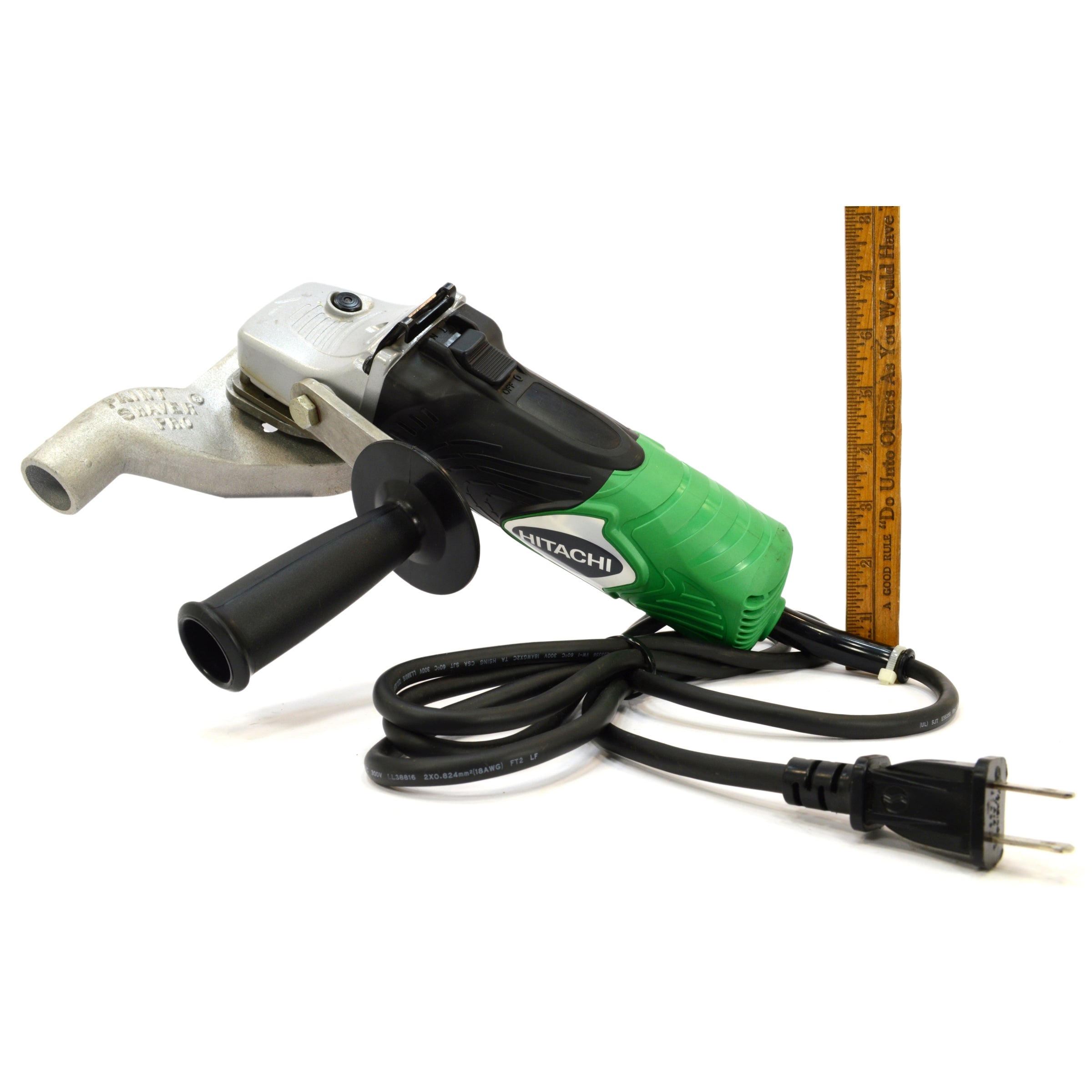 Refurbished Hitachi G12SA3 4-1/2 Inch Disc Grinder - 8 Amp Power Tool with Paint Shaver Pro Attachment | Ideal for Metalworking, Woodworking & DIY Projects
