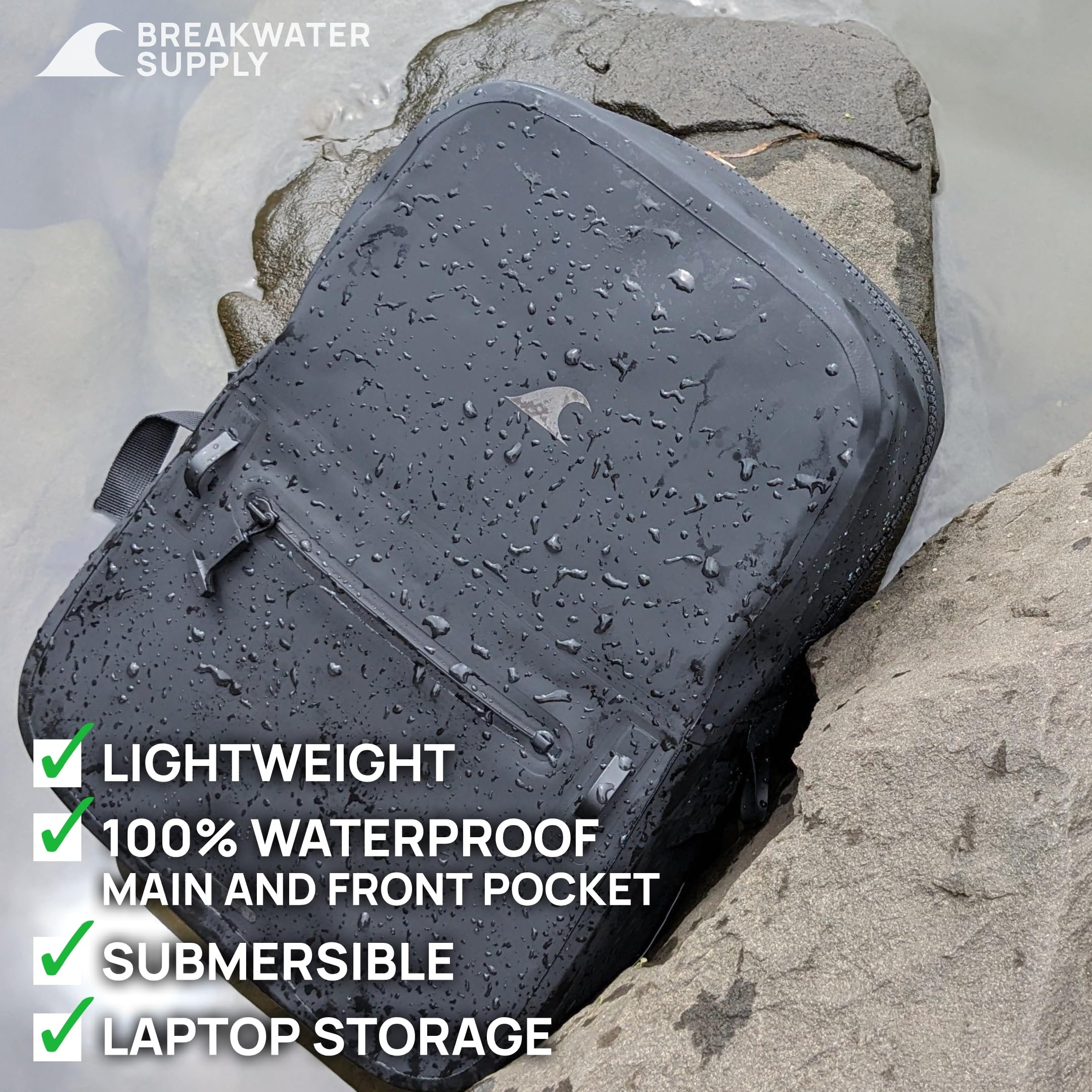 Waterproof Submersible Backpack 25L 20L 15L - Airtight Laptop Bag with Dry Compartment for Travel, Hiking & Outdoor Adventures | Breakwater Supply™ Fogland Series