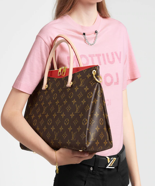 Authentic Louis Vuitton Pallas Monogram Canvas Handbag in Cherry Red - Perfect for Work, Travel & Everyday Luxury Fashion Accessory