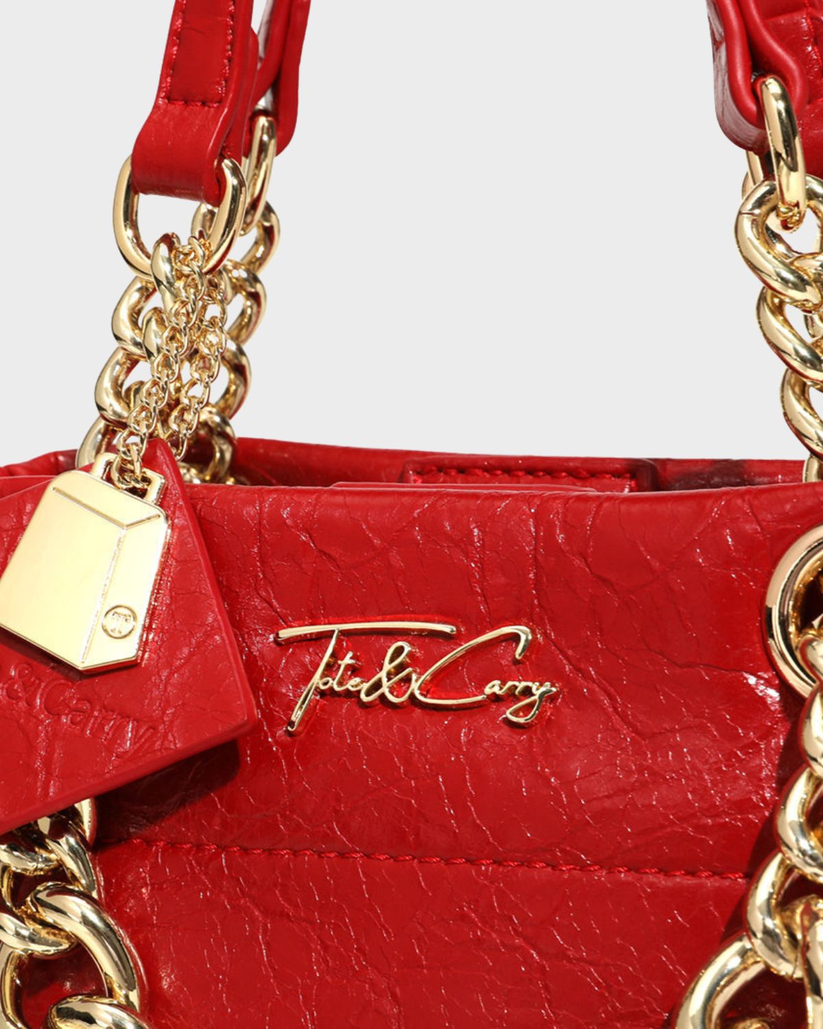 Premium Red Leather Mini Tote Bag for Women - Stylish Crossbody Handbag for Work, Travel & Everyday Use