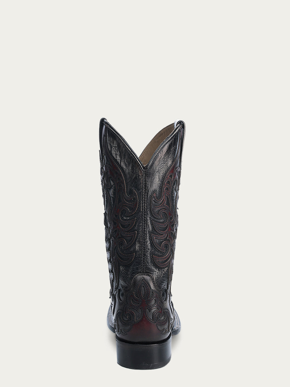 Men's Black Embroidered Cowboy Boots with Bone Overlay & Wide Square Toe - Western Style Riding Boots for Country Music Festivals & Rodeo Events