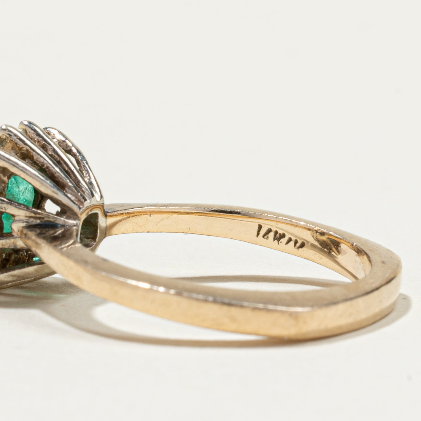 Emerald and Diamond Petal Ring - 0.54ct Emerald & 0.22ctw Diamond - Size 5.75 - Elegant Floral Jewelry for Women, Perfect for Weddings, Anniversaries & Special Occasions