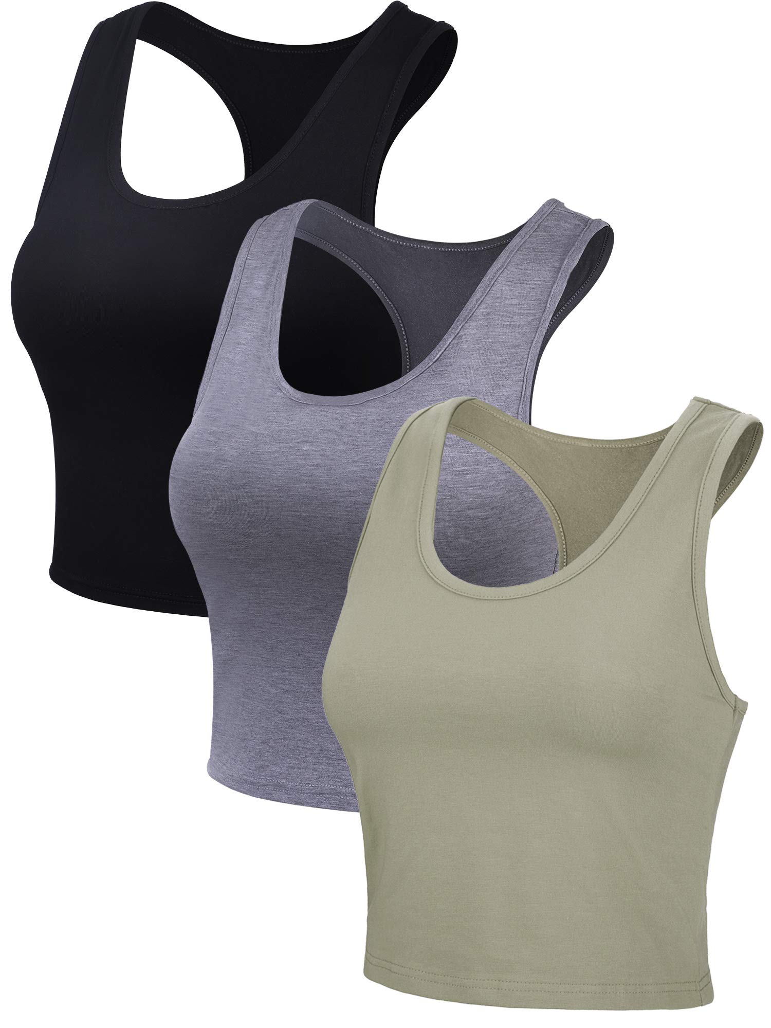 3 Pack Women's Workout Crop Tops - Sleeveless Racerback Gym Tank Tops for Women & Teen Girls | Perfect for Yoga, Running, Fitness & Casual Wear