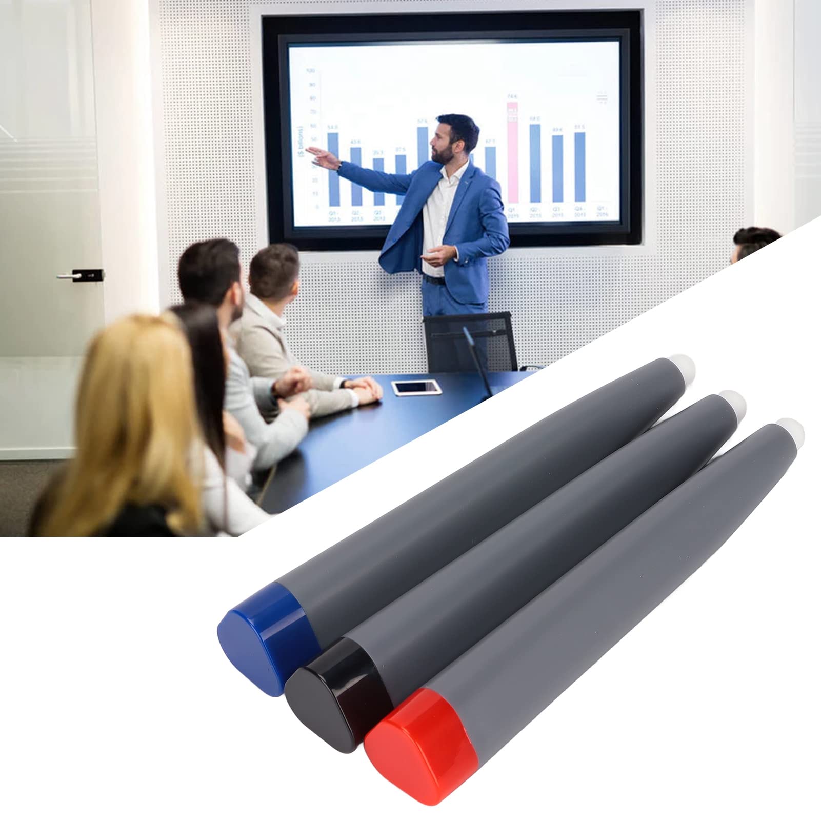 3-Pack Electronic Whiteboard Pens - Optical Touch & Infrared Screen Stylus for Presentations, Teaching, and Interactive Learning (Ideal for Classrooms, Meetings & Online Education)