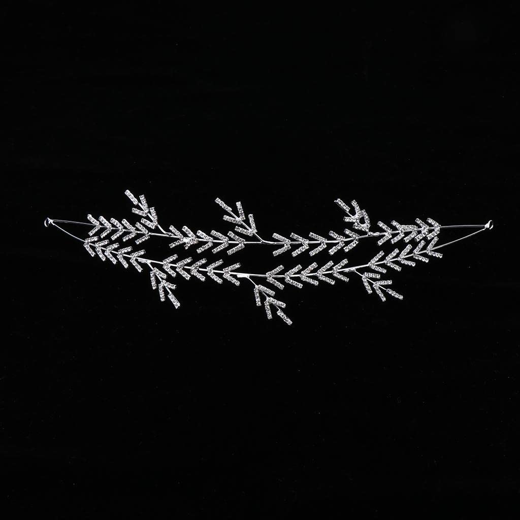 Barenx Bridal Leaf Tiara - Baroque Wedding Headband with Rhinestones for Brides, Photography & Special Occasions | Perfect for Weddings, Prom, Pageants & Formal Events