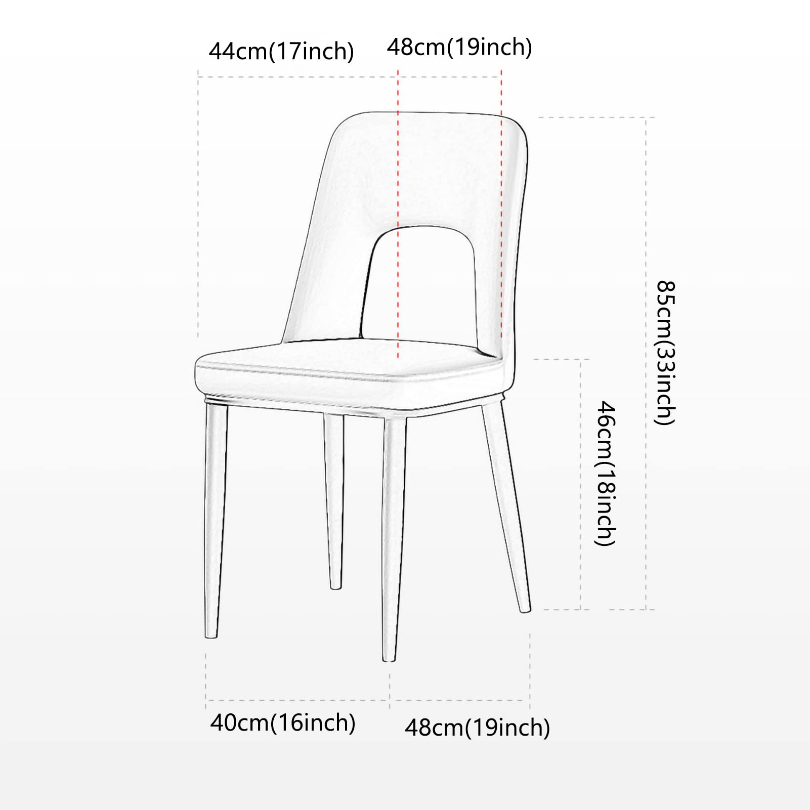 Modern Upholstered Leather Dining Chairs Set of 2 - Steel Frame Metal Kitchen Chairs with Soft Cushioning for Comfortable Seating | Perfect for Dining Room, Bedroom, Living Room, Lounge & Reception Areas