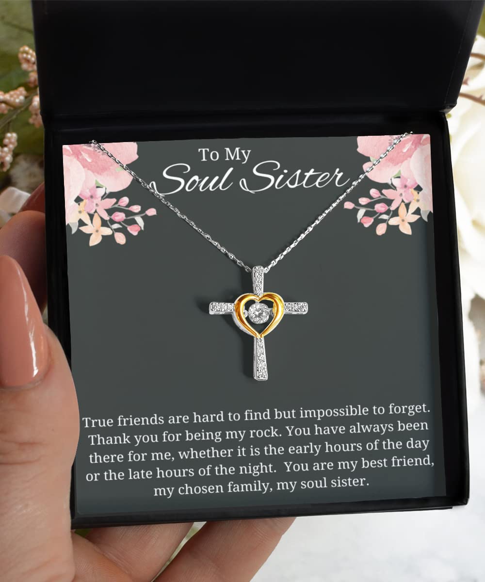 925 Sterling Silver Cross Necklace for Best Friend - Soul Sister Gift, BFF Jewelry, Sister-in-Law Present - Perfect for Birthdays, Anniversaries & Special Occasions