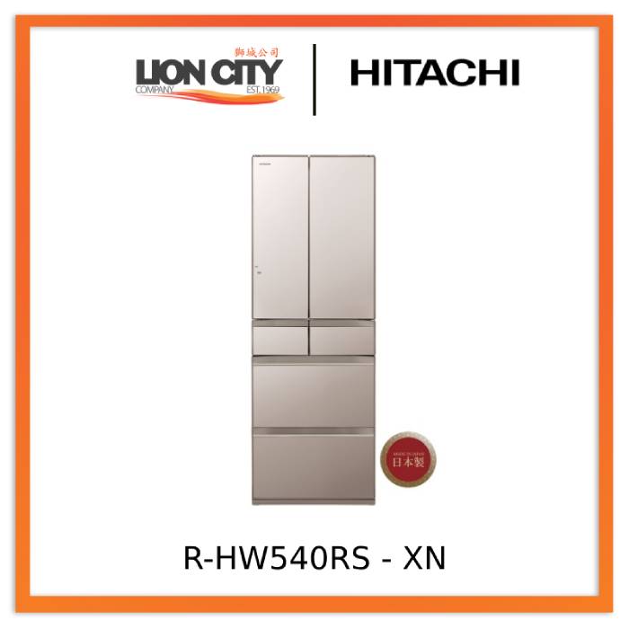 Hitachi R-HW540RS XK/XW/XN 416L Multi-Door Refrigerator - Energy Efficient Large Capacity Fridge for Home, Kitchen & Restaurant Use