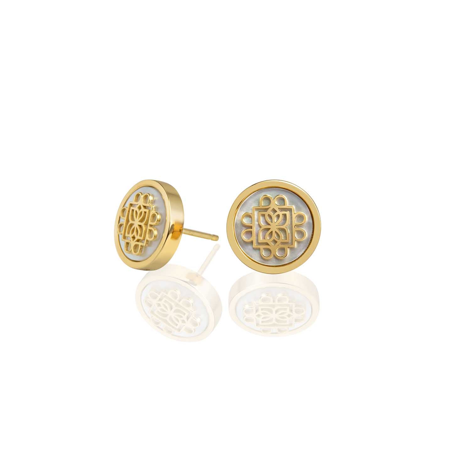 Lanna Eight Petal Medallion Post Earrings - Handmade Silver Thai Tribal Jewelry for Women | Perfect for Weddings, Parties & Boho Fashion
