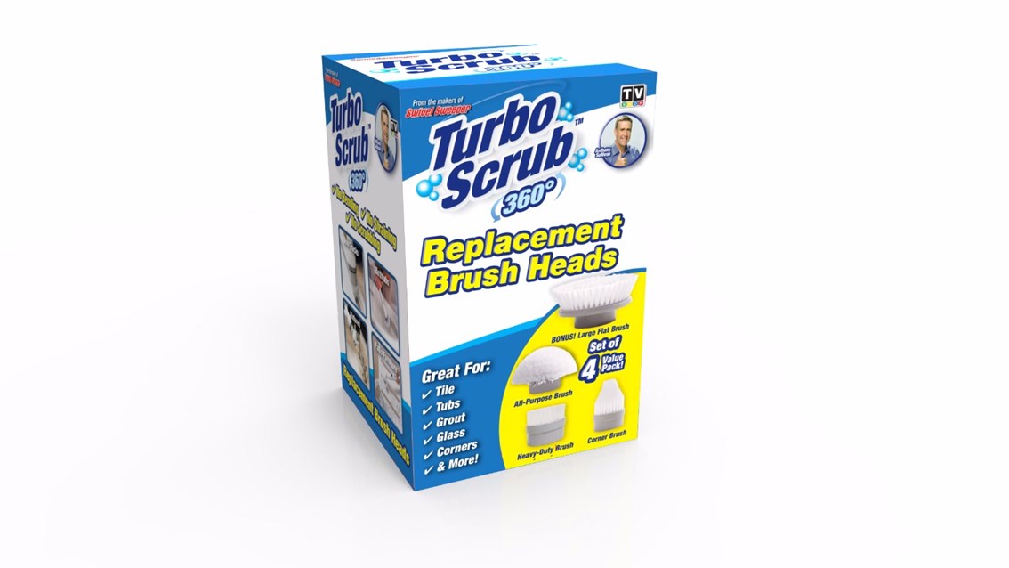 Heavy Duty Turbo Scrub Brush Heads - Compatible with Most Electric Cleaners - Extra Stiff Bristles for Tough Stains - Perfect for Bathrooms, Kitchens & Outdoor Cleaning