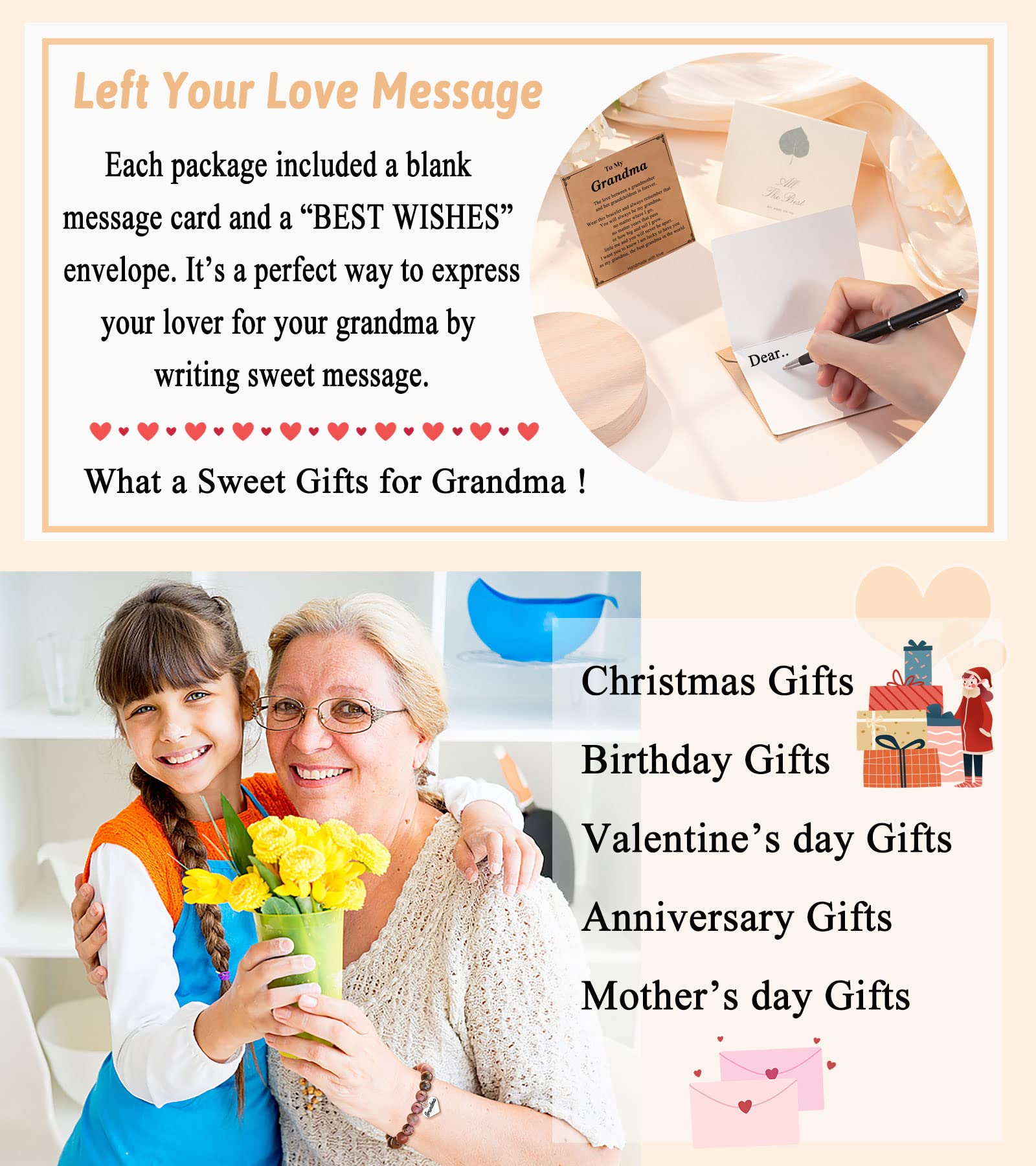 Heart Charm Bracelet for Women, Nana, Grandma, Mom, Daughter, Best Friend, Sister - Perfect Birthday, Christmas, Valentine's Day Gift for Teen Girls & Women - Ideal for Everyday Wear, Special Occasions, and Thoughtful Gestures