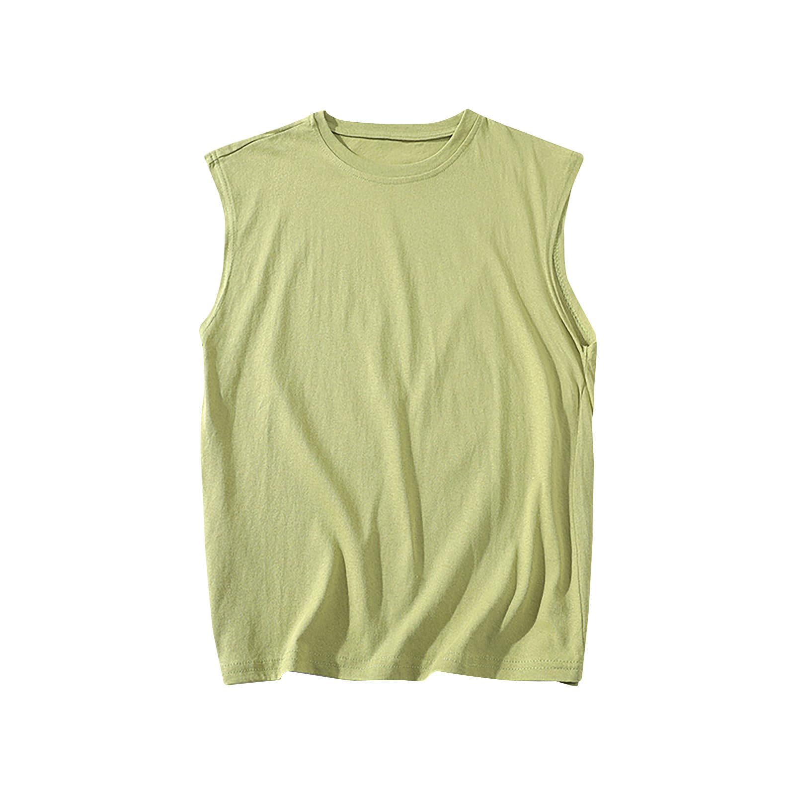 Wodceeke Men's Cotton Tank Tops - Sleeveless Summer Shirts for Beach, Gym & Workout - Breathable Solid Color Athletic Undershirts - Perfect for Sports, Fitness & Casual Wear