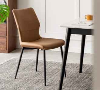 Solid Oak Wood Round Nordic Dining Table with Rock Slab Surface - Modern Farmhouse Kitchen & Dining Room Furniture for Family Gatherings