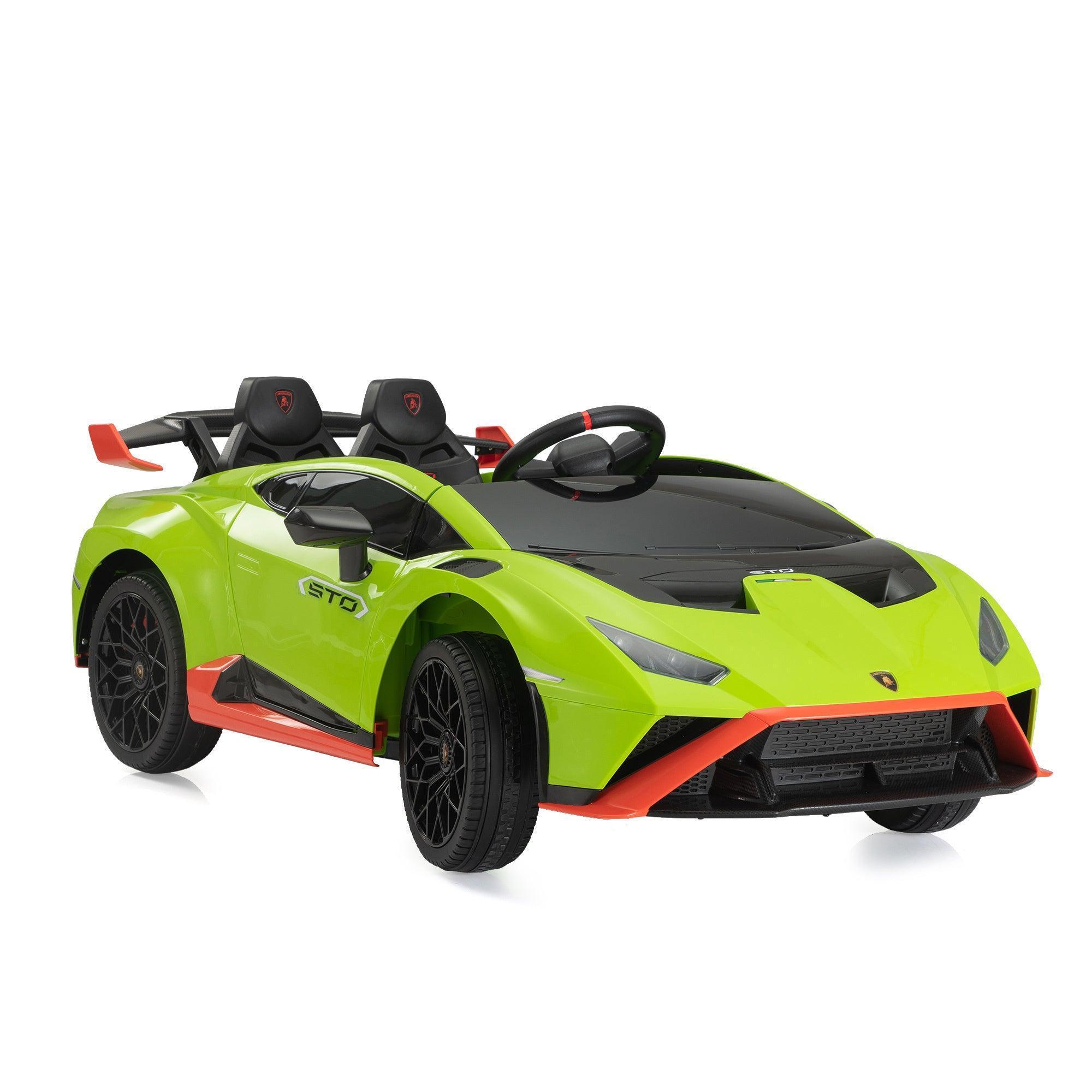 12V Battery Powered Kids Ride On Car - Licensed Lamborghini Remote Control Toy Vehicle with Music Player & LED Lights | Outdoor Play, Birthday Gift for Boys & Girls Ages 3-8
