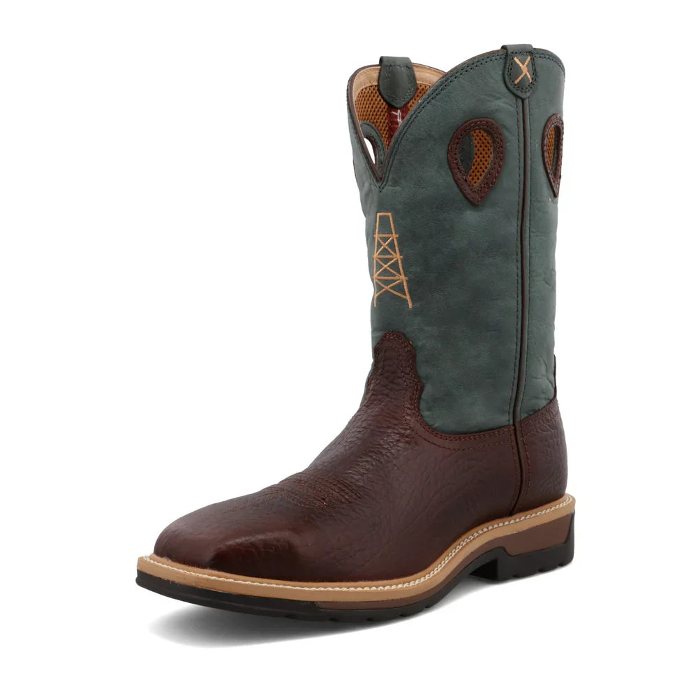 Men's 12 Inch Western Work Boots - Durable Leather Cowboy Boots for Ranch Work & Outdoor Activities | Perfect for Rodeo, Construction & Country Style Fashion