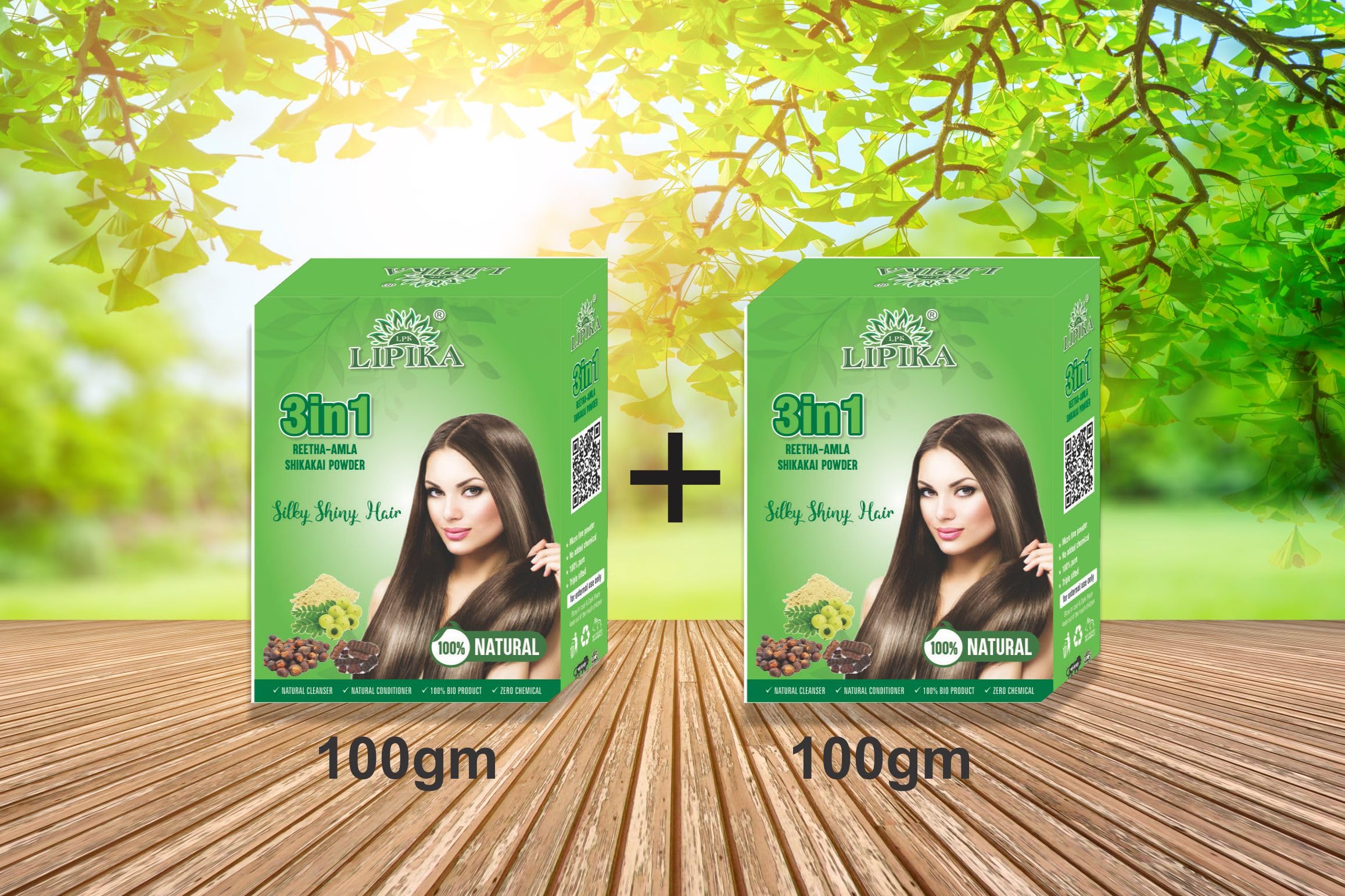 Lipika 3-in-1 Herbal Hair Powder - 100% Natural with Amla, Reetha & Shikakai | Hair Conditioner for Men & Women | All Hair Types | Smooths & Silky Hair | Improves Hair Texture - 200g | Perfect for Daily Hair Care & Scalp Treatment