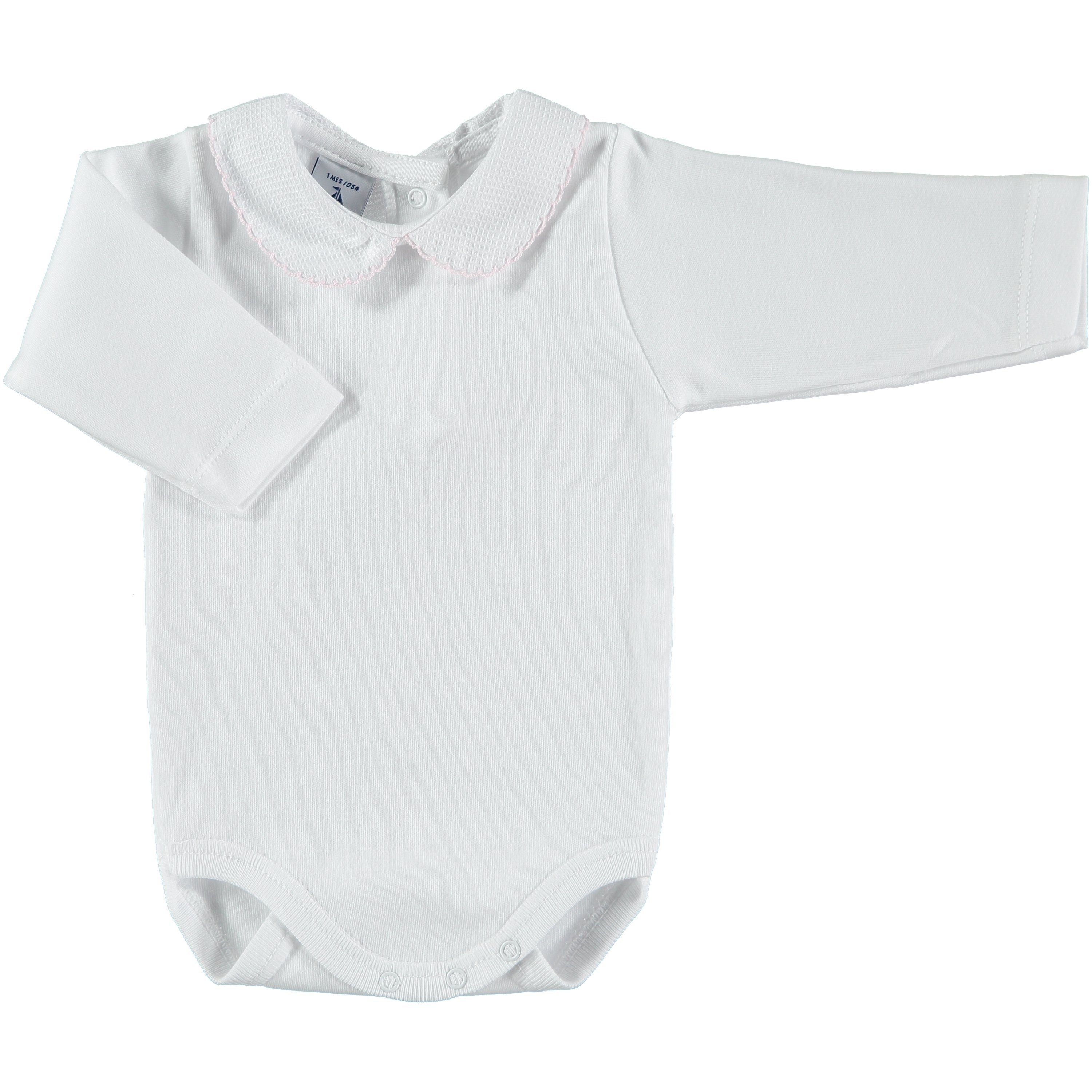 Women's Long Sleeve Peter Pan Collar Bodysuit - Vintage Inspired Stretch Cotton Blouse Top for Casual Wear & Layering