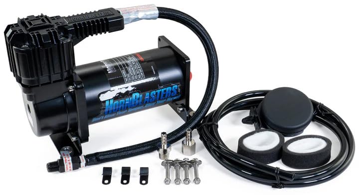 HornBlasters AC-2 High Performance Air Compressor - 200 PSI 18 Amp Heavy Duty for Truck, Jeep & Off-Road Vehicles - Perfect for Inflating Tires, Air Horns & Pneumatic Tools