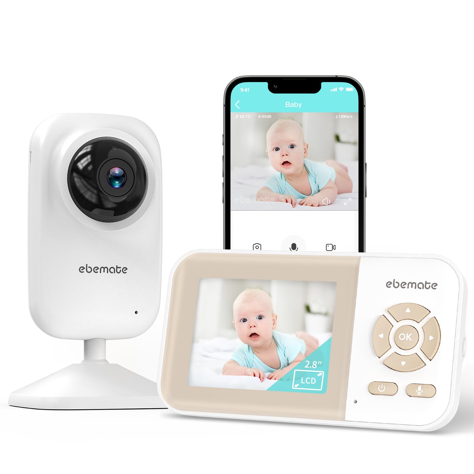 EBEMATE Baby Monitor with 2.8