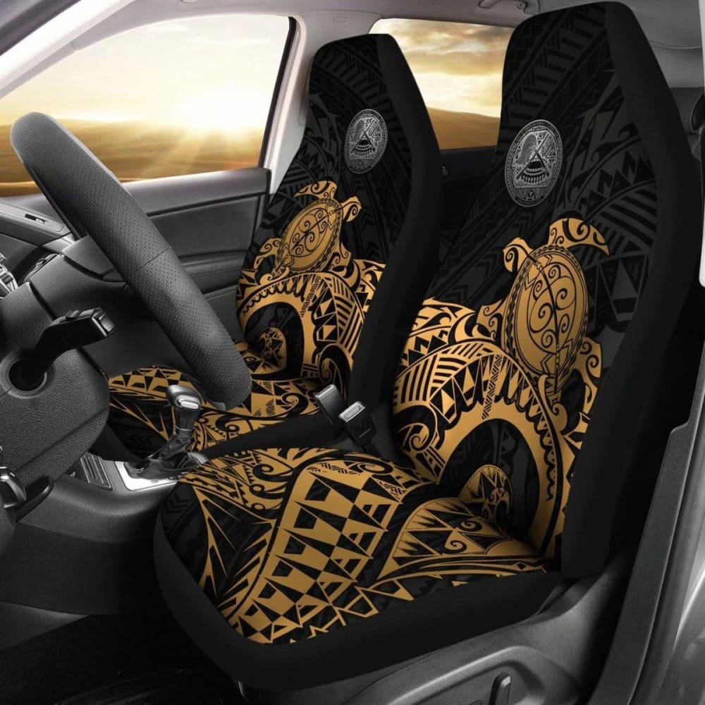 Premium American Samoa Car Seat Covers with Golden Seal Turtle Design - Waterproof & Durable for SUVs, Trucks & Sedans - Perfect for Road Trips, Commuting & Outdoor Adventures