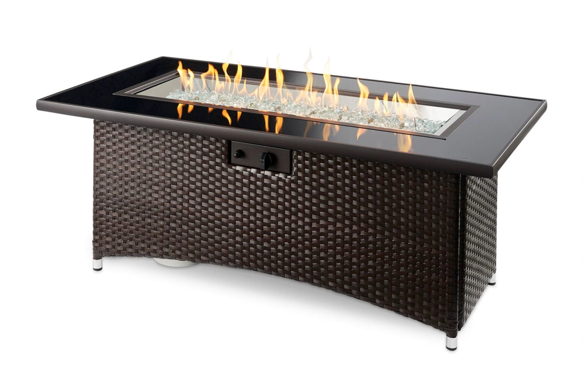 The Outdoor Greatroom Company Montego Linear Gas Fire Pit Table - Modern Patio Heater for Backyard, Deck & Outdoor Living Spaces - Perfect for Entertaining & Relaxing