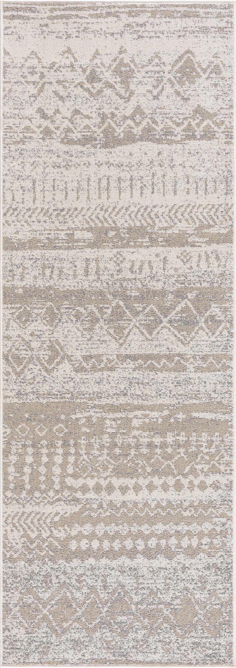 Hauteloom Tupsan Machine Washable Area Rug - Soft & Durable for Living Room, Bedroom - Beige & Gray - 9'3