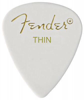 Fender Original 351 Classic Celluloid Thin Guitar Picks (12-Pack) - White - Perfect for Acoustic & Electric Guitar Players - Great for Beginners and Professionals