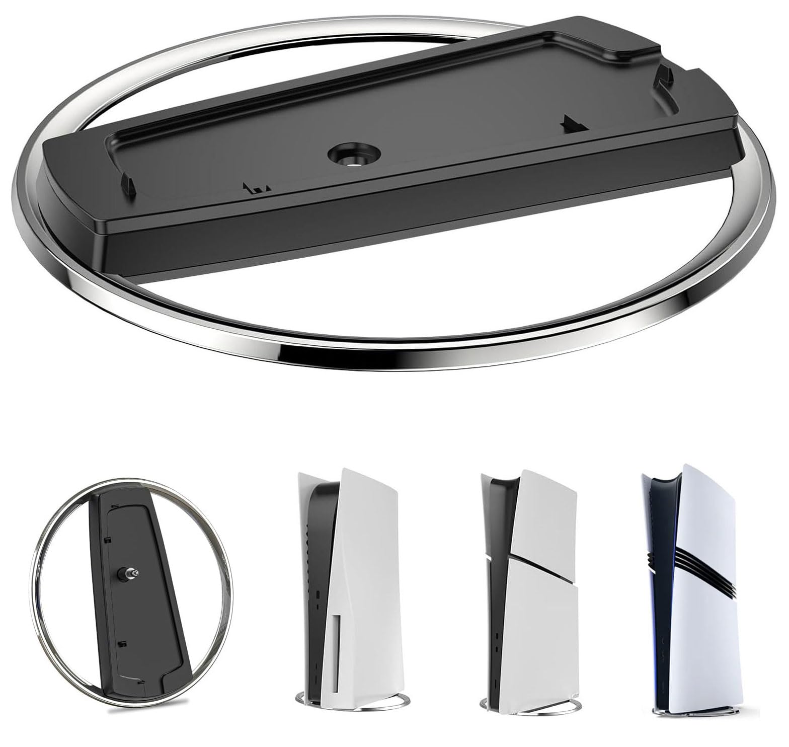 LOKYOYO Vertical Stand for PS5/PS5 Pro Console - Metal Base Compatible with Playstation 5 Slim & Digital Edition - Non-Slip Stand for Secure Placement - Perfect for Gaming Setup & Entertainment Center Organization