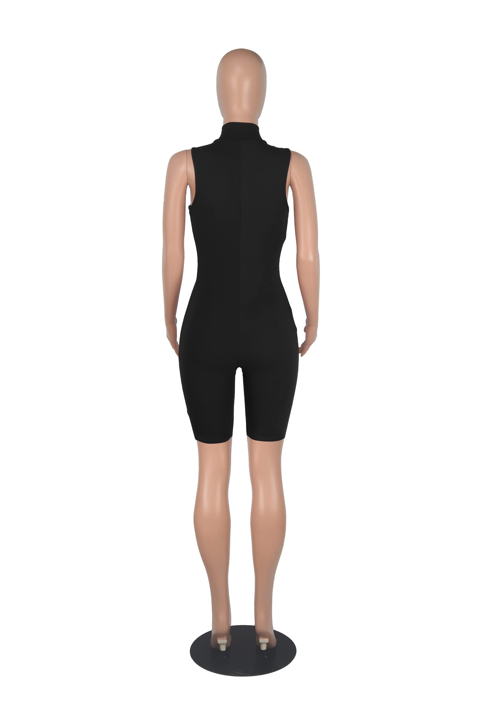 Sexy Women's Bodycon Jumpsuit - Long Sleeve V-Neck Zipper One Piece Outfit with Rich Hold | Perfect for Night Out, Party, Date Night and Casual Wear