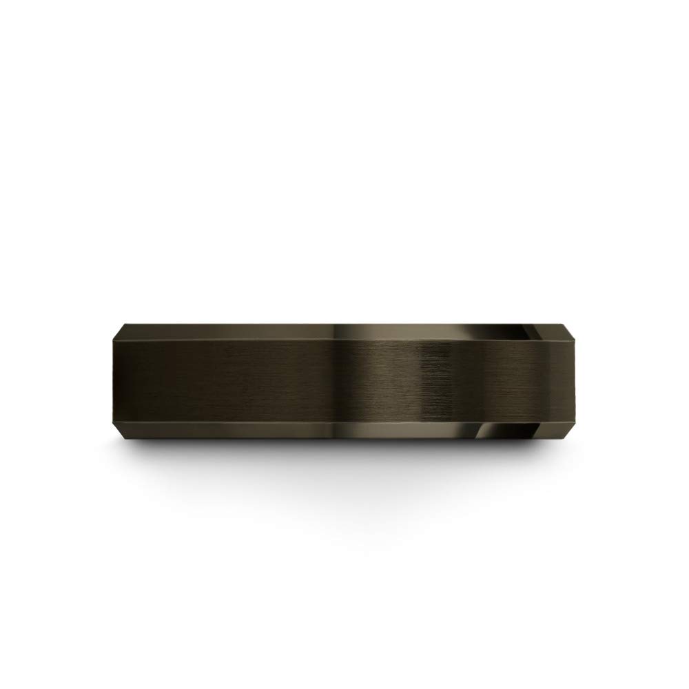 Men's & Women's Tungsten Carbide Wedding Band Ring - 6mm Blue Black Gunmetal with Beveled Edge, Brushed & Polished Finish - Custom Engraved for Anniversary & Engagement - Perfect for Everyday Wear, Special Occasions & Gift Giving