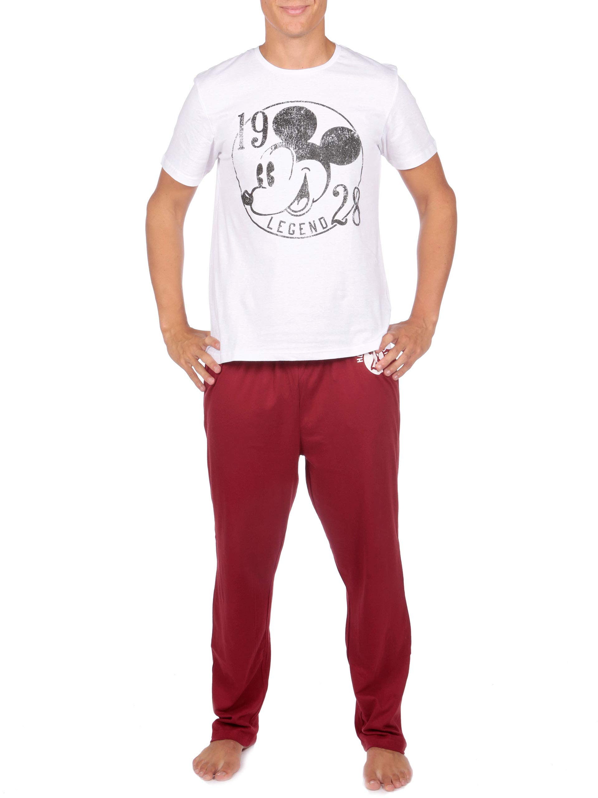 Disney Men's Mickey Mouse Pajamas Set - Soft Cotton Sleepwear for Adults | Cozy Lounge & Sleepwear for Disney Fans, Gift for Him