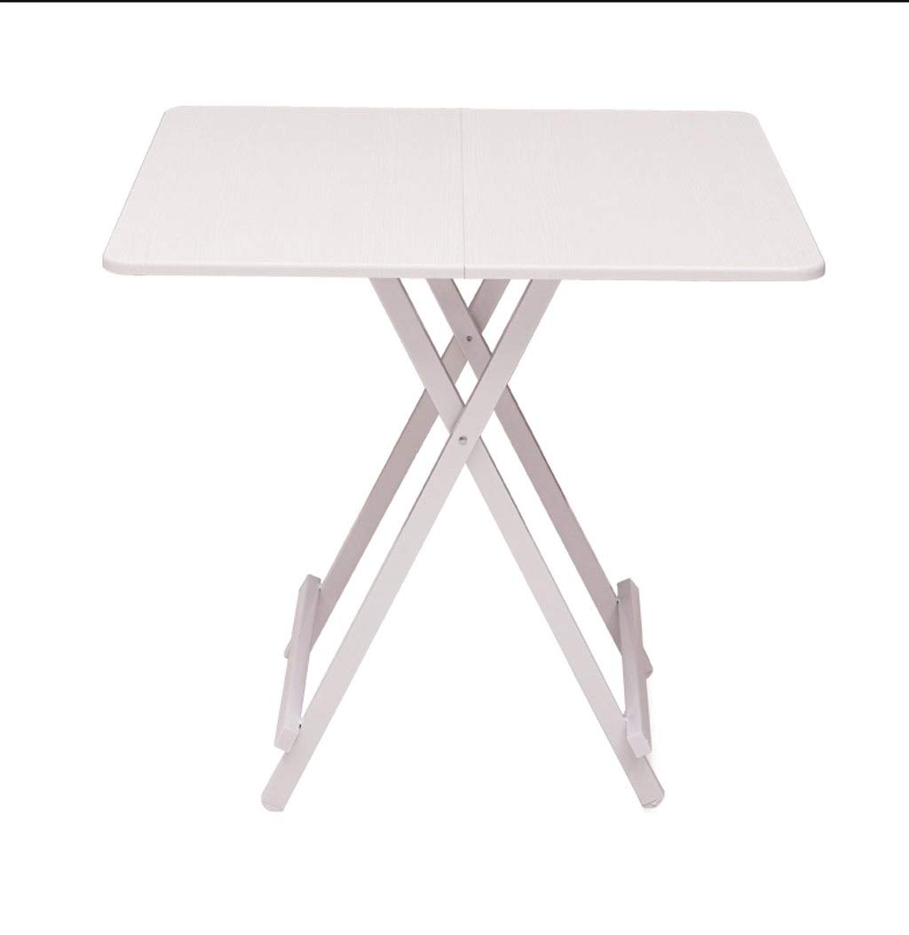 Foldable Plastic Camping Table - Portable Square Outdoor Picnic Dining Table with Black Frame, Lightweight for Home, Travel & Market Stalls (80x80x74cm, White) - Perfect for Backyard BBQs, Beach Trips & Tailgating Parties