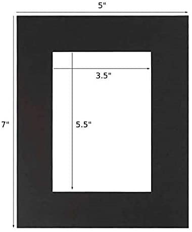 A Plus Max 5x7 Inches Black Mat Board with Backing Board & Clear Bag - 20 Pack for Picture Framing, Art Displays & Photo Preservation
