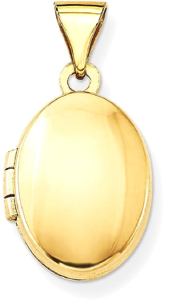14K Solid Yellow Gold Oval Personalized Photo Locket Necklace - Custom Engraved Picture Pendant Charm for Women - Perfect Gift for Anniversary, Birthday & Valentine's Day