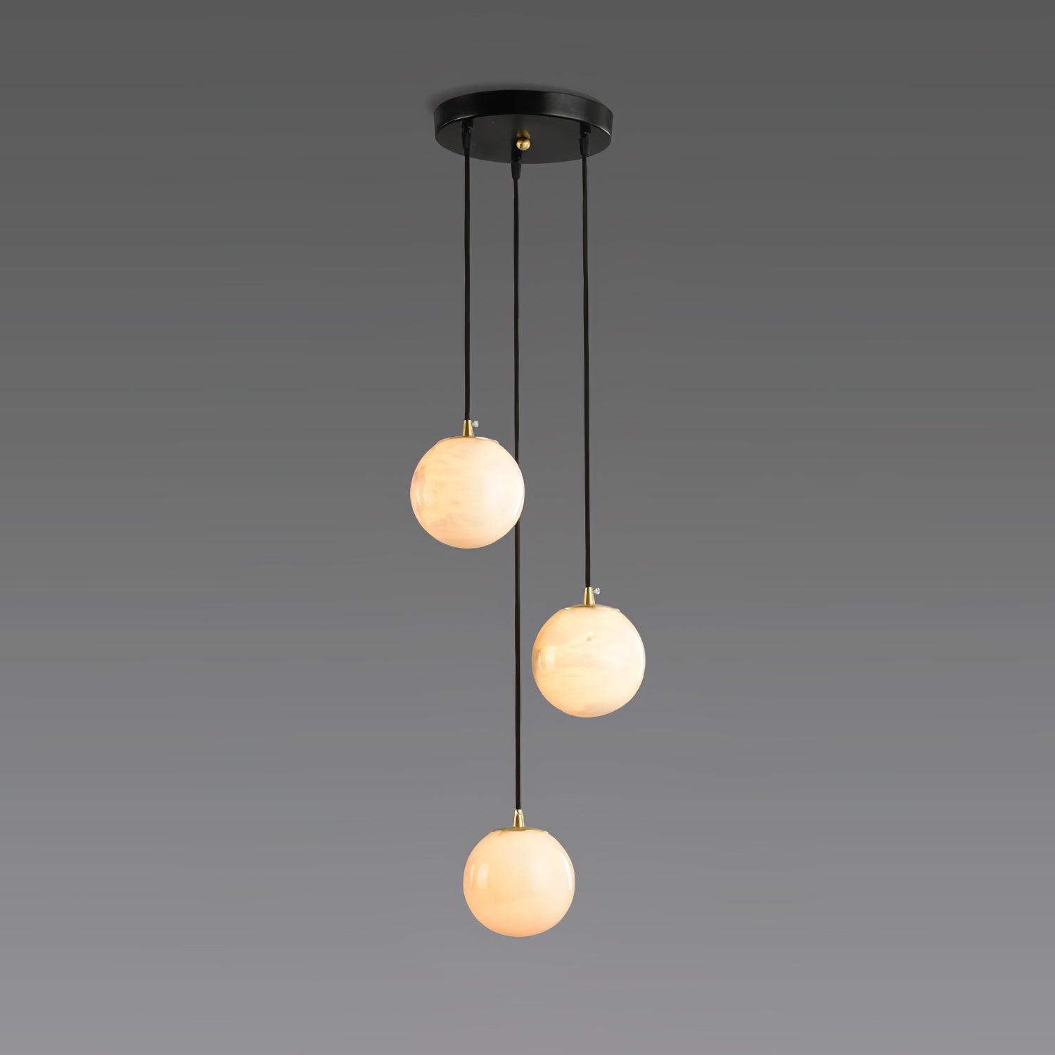 Elegant Alabaster Balls Cluster Chandelier - Modern Crystal Ceiling Light Fixture for Dining Room, Living Room & Bedroom Decor