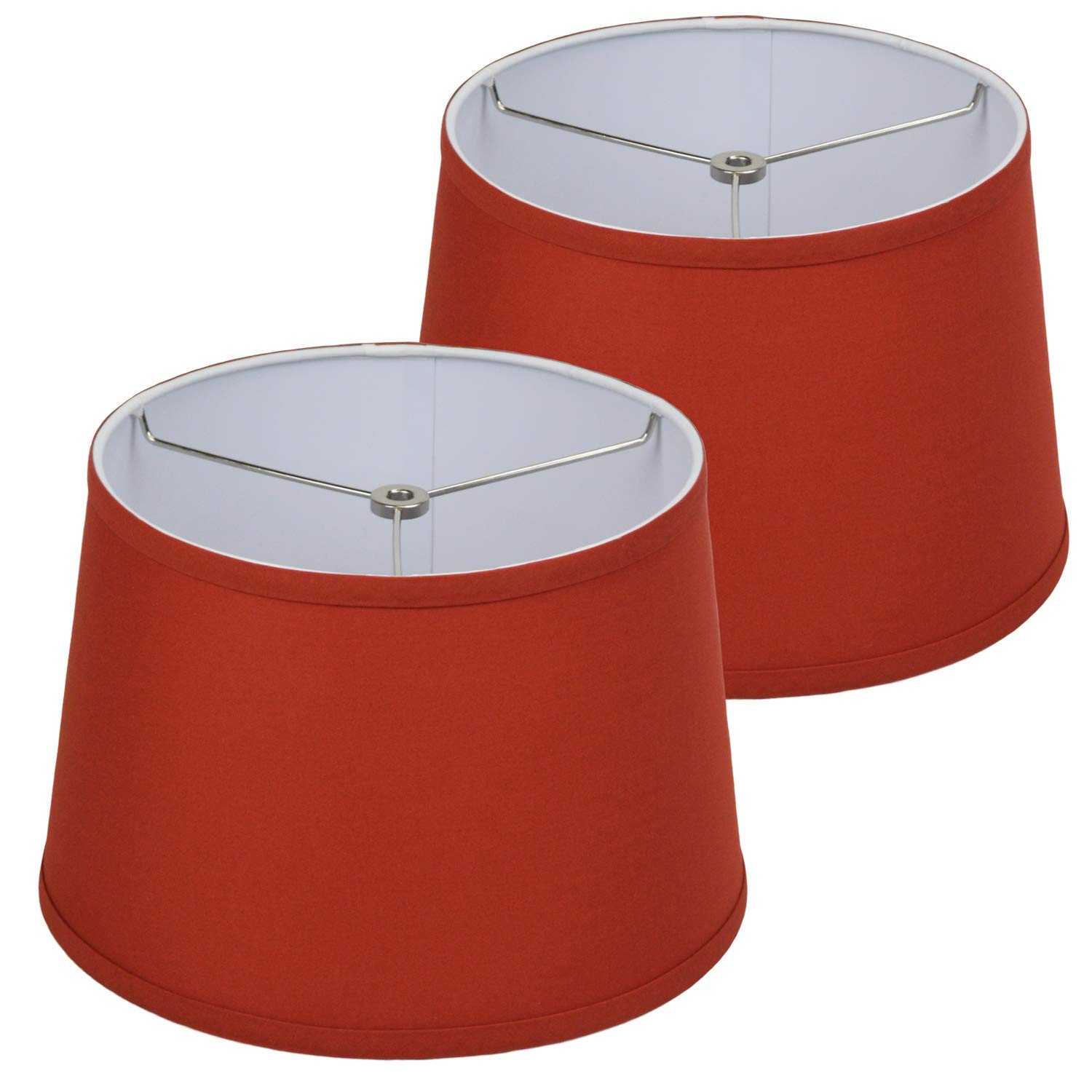 Premium Set of 2 Linen Paprika Lampshades - 10
