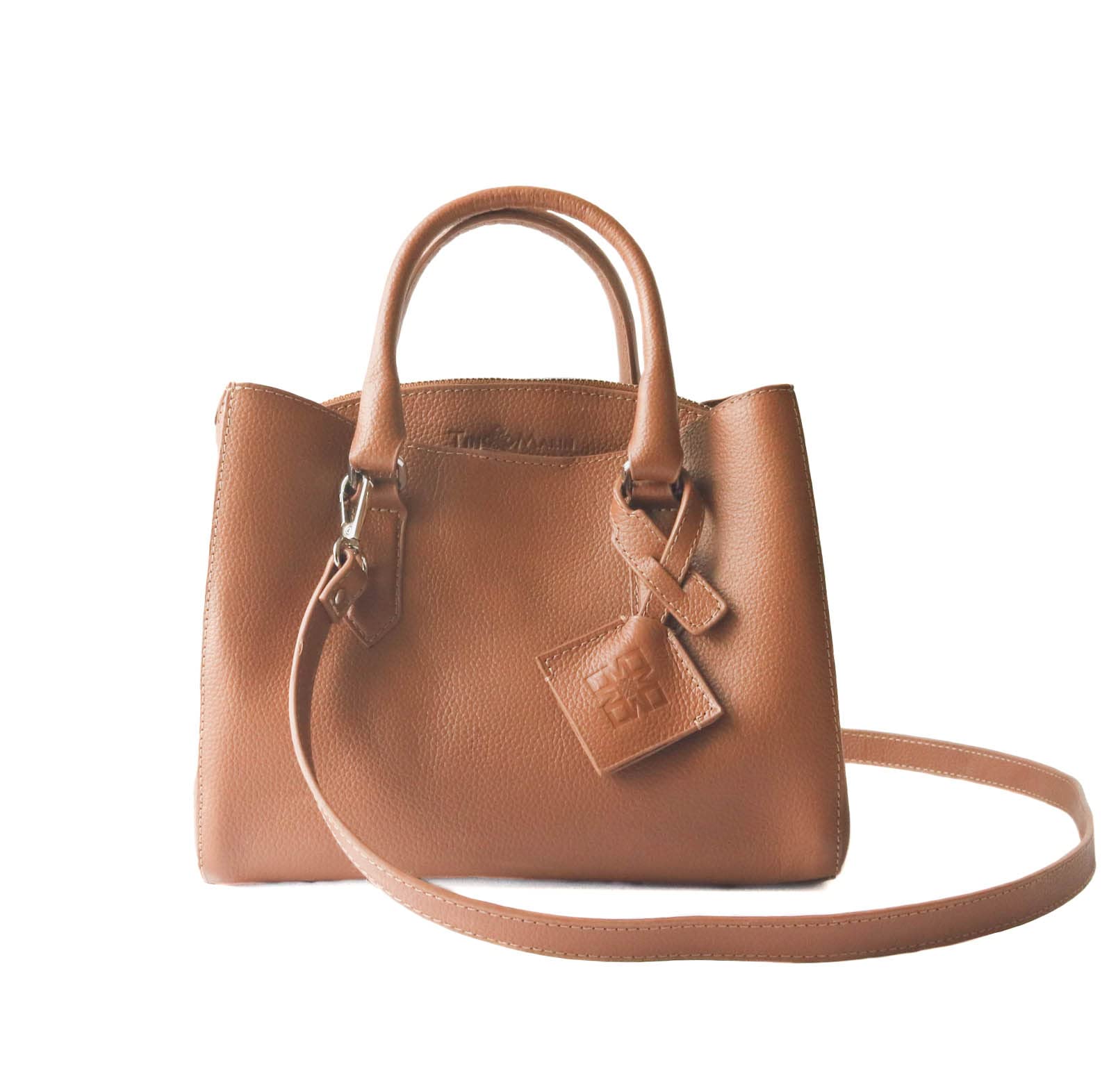 Emma Leather Satchel - Small Crossbody Bag for Women, Genuine Tan Leather Purse with Zipper Pocket, Handmade Shoulder Bag - Perfect for Work, Travel & Everyday Use