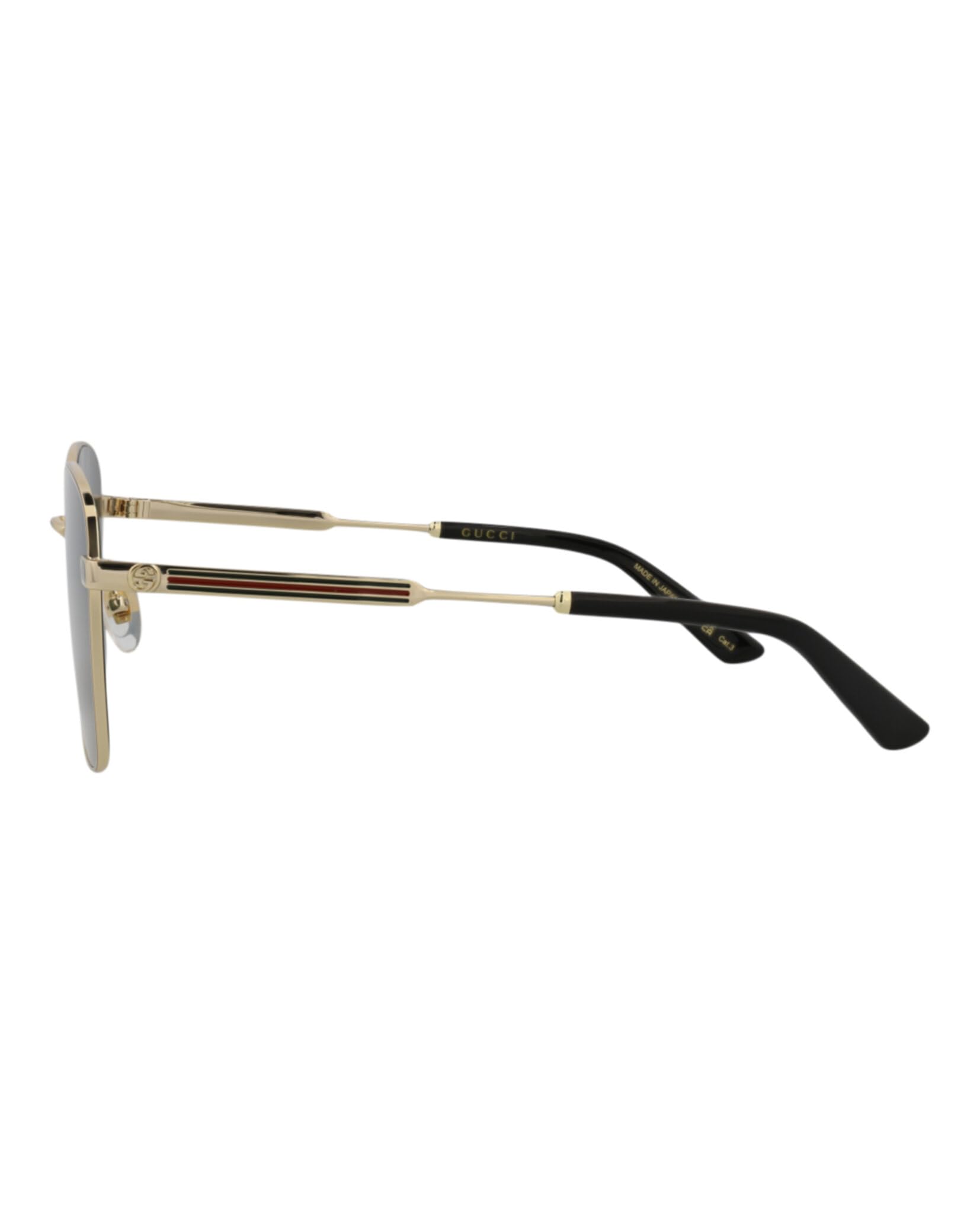 Gucci Square-Frame Metal Sunglasses for Women & Men - UV Protection Luxury Fashion Shades - Perfect for Beach, Driving & Outdoor Activities