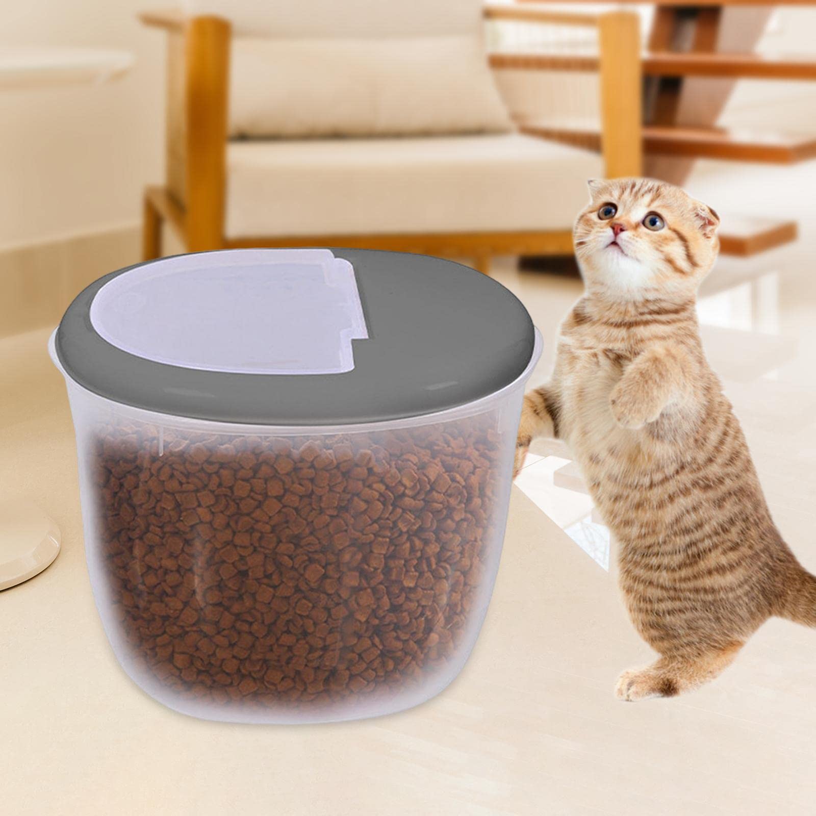 Enakshi® Large Pet Food Storage Container with Lid - 50LBS Capacity Airtight Dog & Cat Food Bin for Dry Food, Baking Supplies & Rice - Gray | Perfect for Kitchen, Pantry & Pet Feeding Areas | Dishwasher Safe & BPA Free