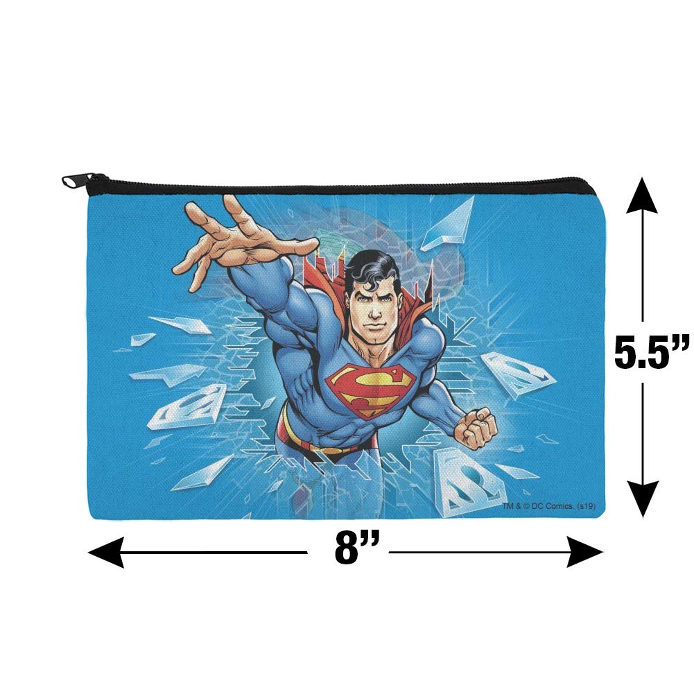 Superman Breaking the Ice Makeup Cosmetic Bag Organizer Pouch - Waterproof Travel Toiletry Case for Women & Men - Perfect for Gym, Travel, and Daily Use